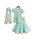 Blue Lakhnavi Kurti with Cotton Lehenga