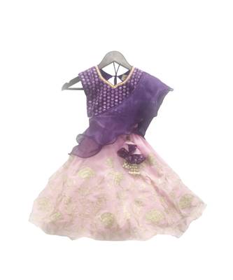 Purple Choli with Pink Lehenga 1