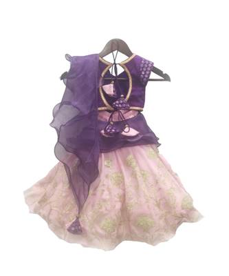 Purple Choli with Pink Lehenga 2