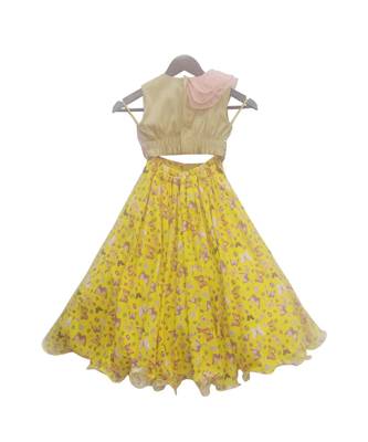 Sequence Choli with Yellow Printed Lehenga 2