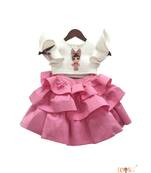 Blue Peplum With Printed Dhoti