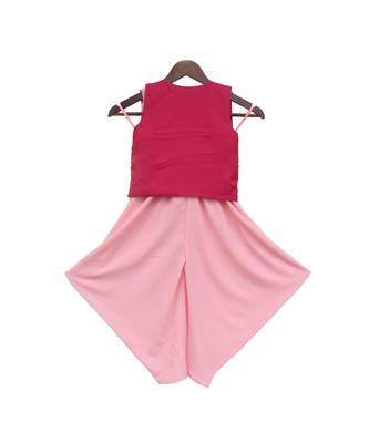 Pink Top and Dhoti with Hot Pink Jacket 2