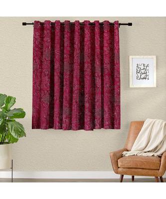 A Maroon Printed  Polyester Window and Shower etc Curtain 1