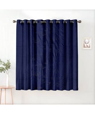 A Navy Blue Printed Polyester Window and Shower etc Curtain 1
