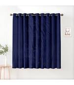 A Navy Blue Printed Polyester Window and Shower etc Curtain