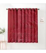 A Dark Red Printed Polyester Window and Shower etc Curtain