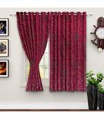 A Maroon Printed  Polyester Window and Shower etc Curtain