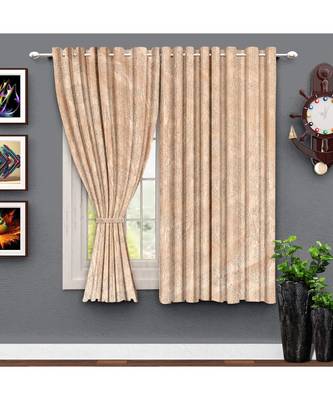 A Beige Printed  Polyester Window and Shower etc Curtain 1