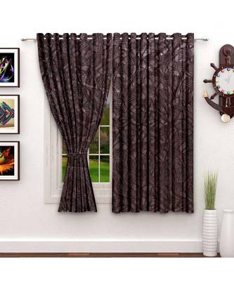 A Dark Brown Polyester Window and Shower etc Curtain 1