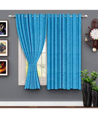 A Blue Printed Polyester Window and Shower etc Curtain 1