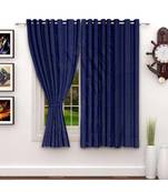 A Navy Blue Printed Polyester Window and Shower etc Curtain