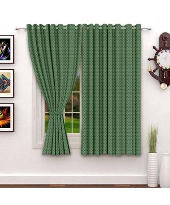 A dark green Printed Polyester Window and Shower etc Curtain 1