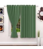 A dark green Printed Polyester Window and Shower etc Curtain