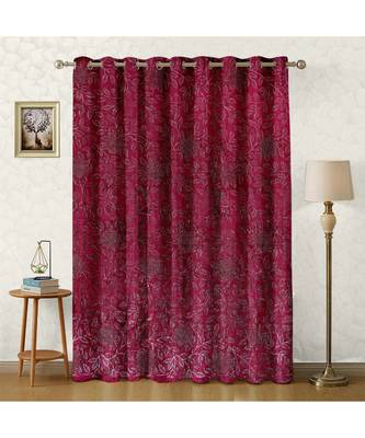 A Maroon Printed  Polyester Window,Door etc Curtain 1