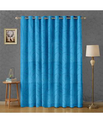 A Blue Printed  Polyester Window,Door etc Curtain 1
