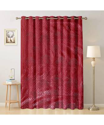 A Dark Red Printed  Polyester Window,Door etc Curtain 1