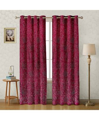 A Maroon Printed  Polyester Window,Door etc Curtain 1