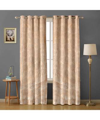 A Beige Printed  Polyester Window,Door etc Curtain 1