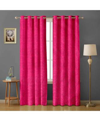 A Magenta Printed  Polyester Window,Door etc Curtain 1