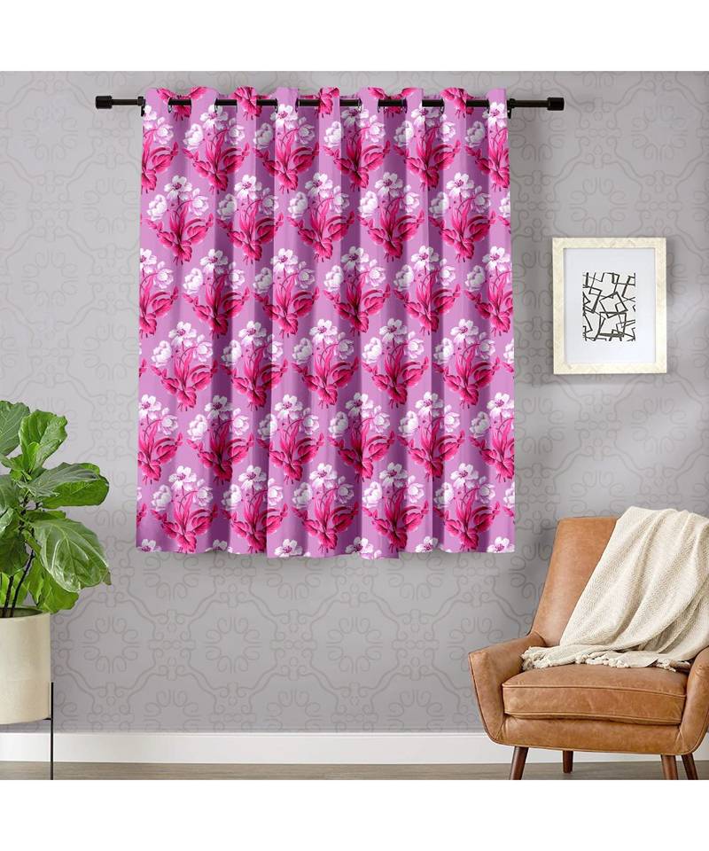A Violet Printed Polyester Window,Shower etc Curtain