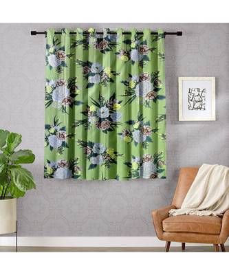 A Green Printed Polyester Window,Shower etc Curtain 1