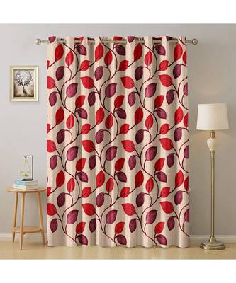 A Red Printed  Polyester Window,Door etc Curtain 1