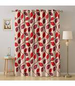 A Red Printed  Polyester Window,Door etc Curtain
