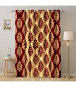 A Maroon Printed  Polyester Window,Door etc Curtain