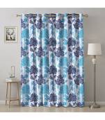A Sky Blue Printed  Polyester Window,Door etc Curtain