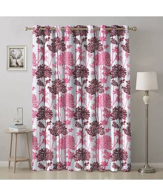 A Pink Printed  Polyester Window,Door etc Curtain 1