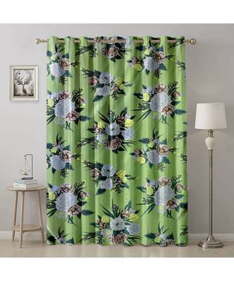 A Green Printed  Polyester Window,Door etc Curtain 1