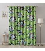 A Green Printed  Polyester Window,Door etc Curtain