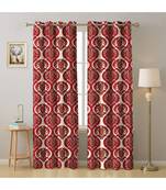 A Red Printed  Polyester Window,Door etc Curtain