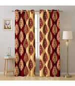 A Maroon Printed  Polyester Window,Door etc Curtain