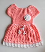 Pink hand woven woolen blends kids-frocks