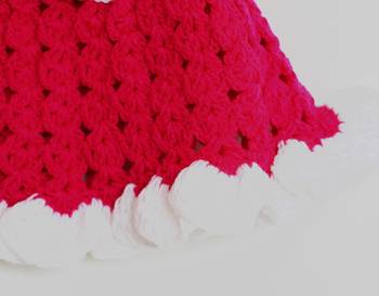 Pink hand woven woolen blends kids-frocks 4