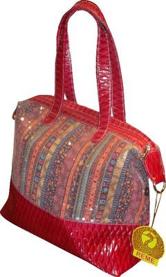 Red Multi Sequin Shoulder Bottom Quilted Bag 1