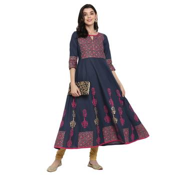 G COLLECTION Grey printed cotton cotton-kurtis 2