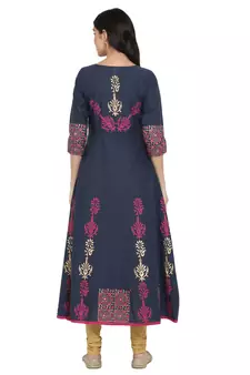G COLLECTION Grey printed cotton cotton-kurtis