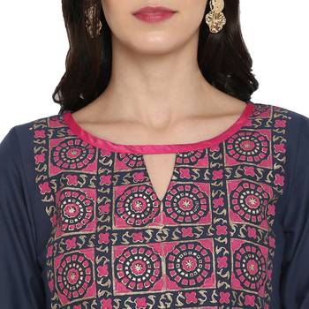 G COLLECTION Grey printed cotton cotton-kurtis 5