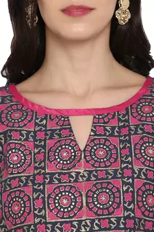 G COLLECTION Grey printed cotton cotton-kurtis