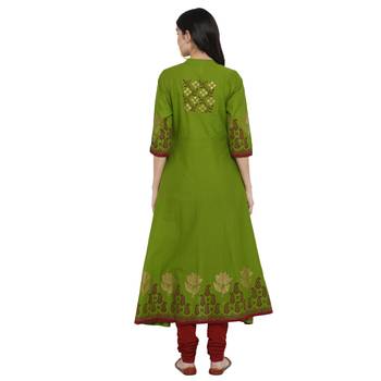 Green printed cotton cotton-kurtis 3