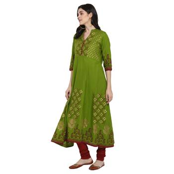 Green printed cotton cotton-kurtis 4