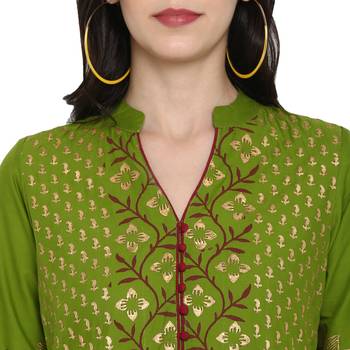 Green printed cotton cotton-kurtis 5
