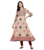 G COLLECTION Ivory printed cotton cotton-kurtis