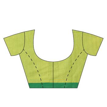 Multicolor woven blended cotton saree with blouse 5