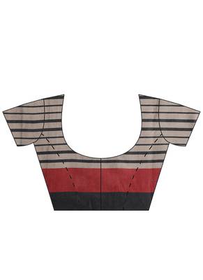 Multicolor woven blended cotton saree with blouse 5
