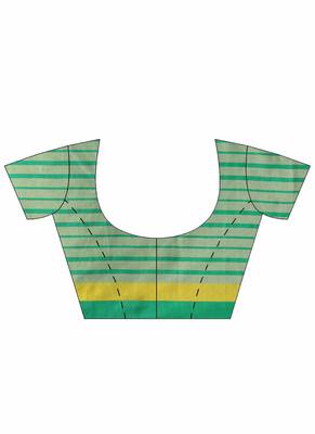 Multicolor woven blended cotton saree with blouse 5