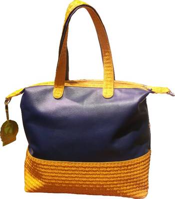Colorful Large Tote In Orange And Electric Blue 1