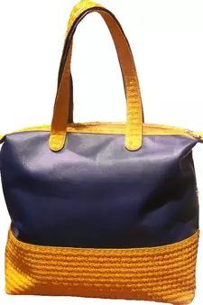 Colorful Large Tote In Orange And Electric Blue